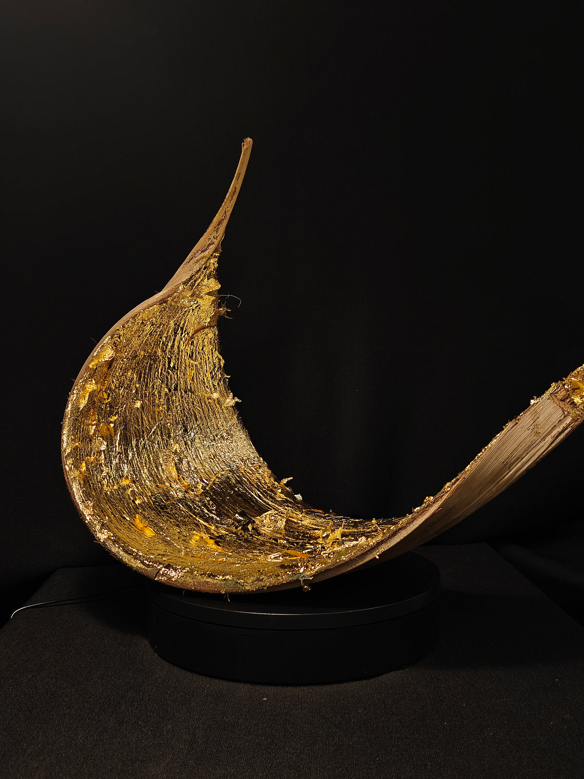 Houten Bananenschil met Gouden schilvers