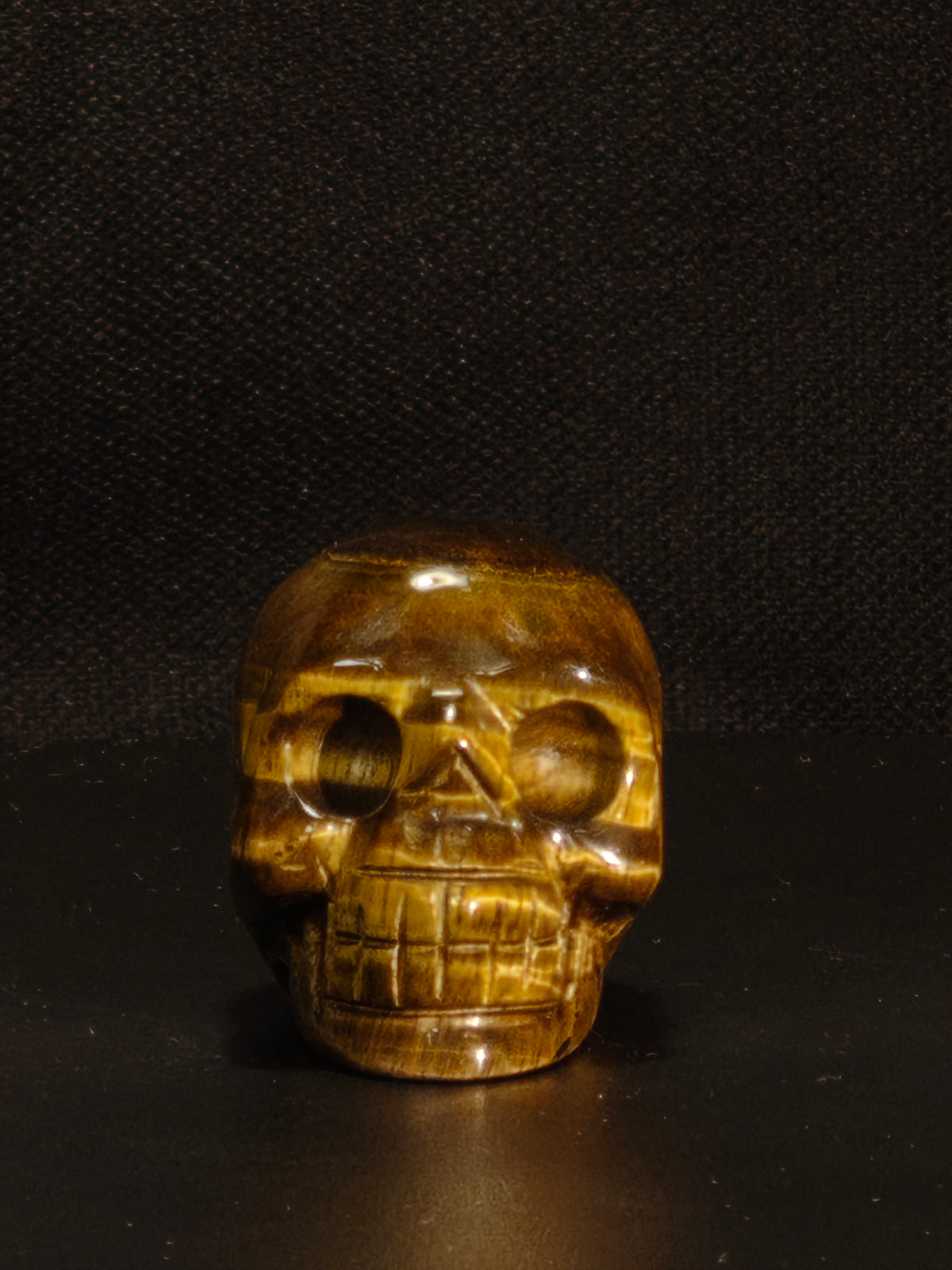 Gepolijste tijgeroog miniatuur schedel